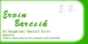 ervin barcsik business card